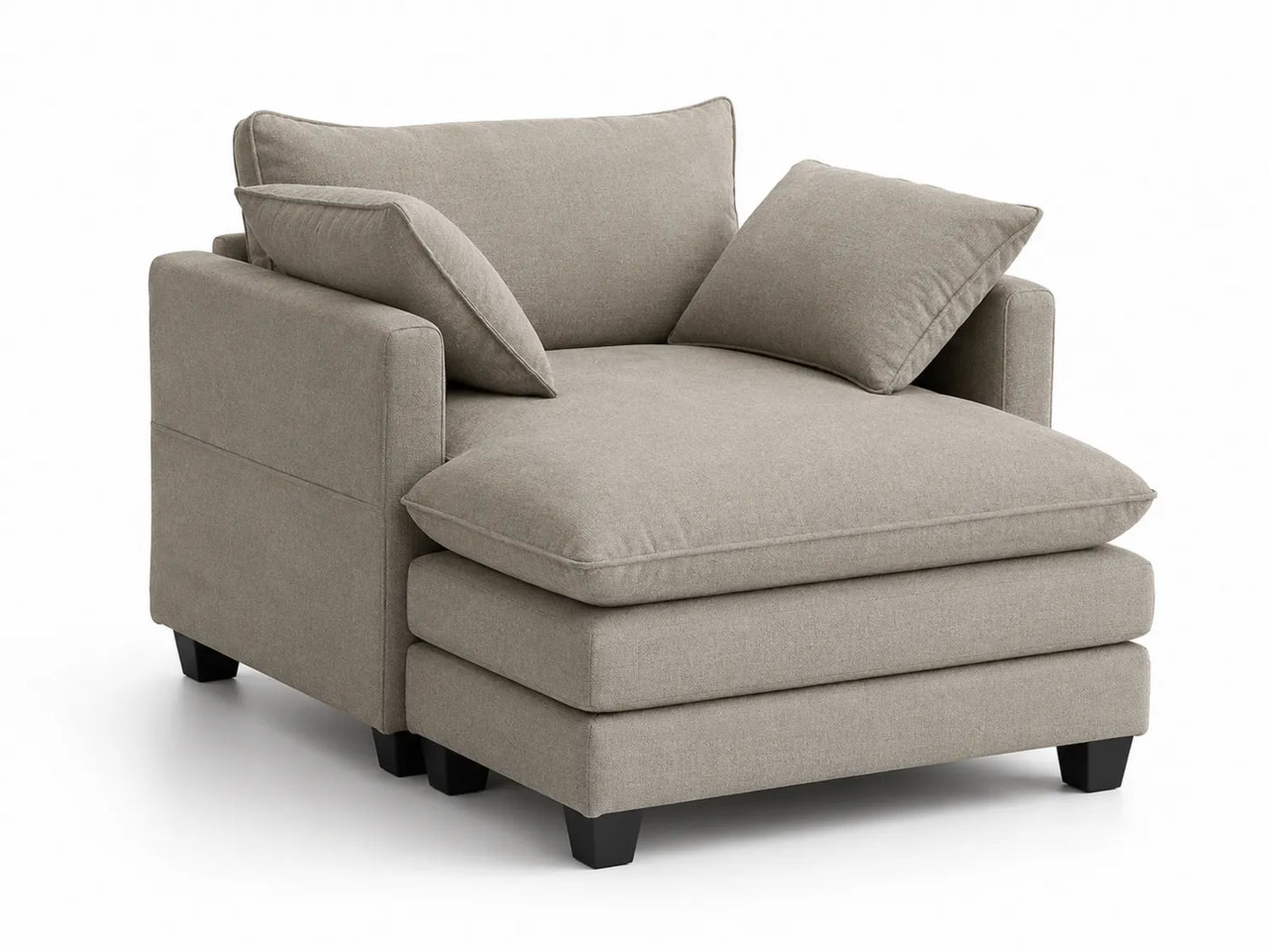 Canapé d'angle gauche en tissu beige