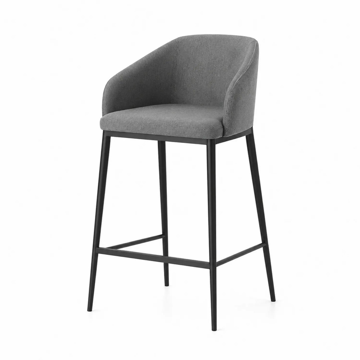 Tabouret de bar en tissu et métal noir 105cm
