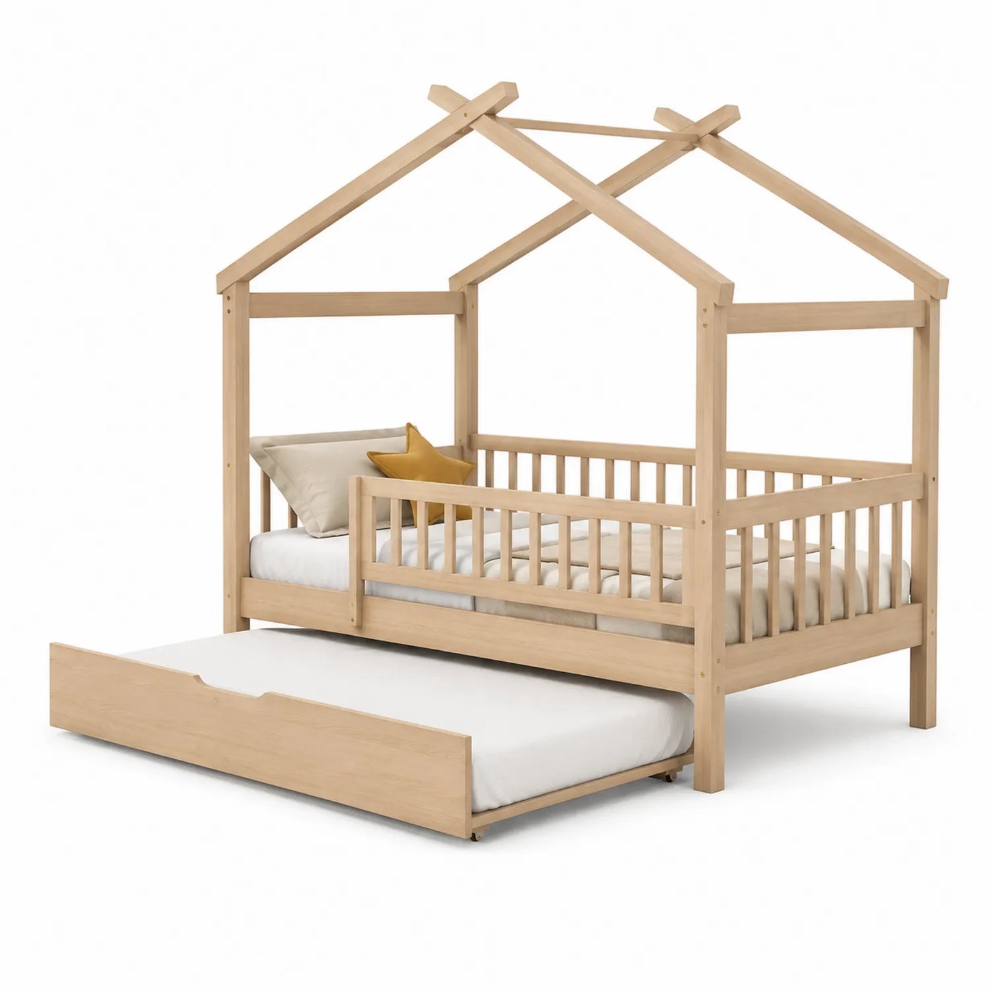 Lit Enfant en Bois avec Tiroir Coulissant