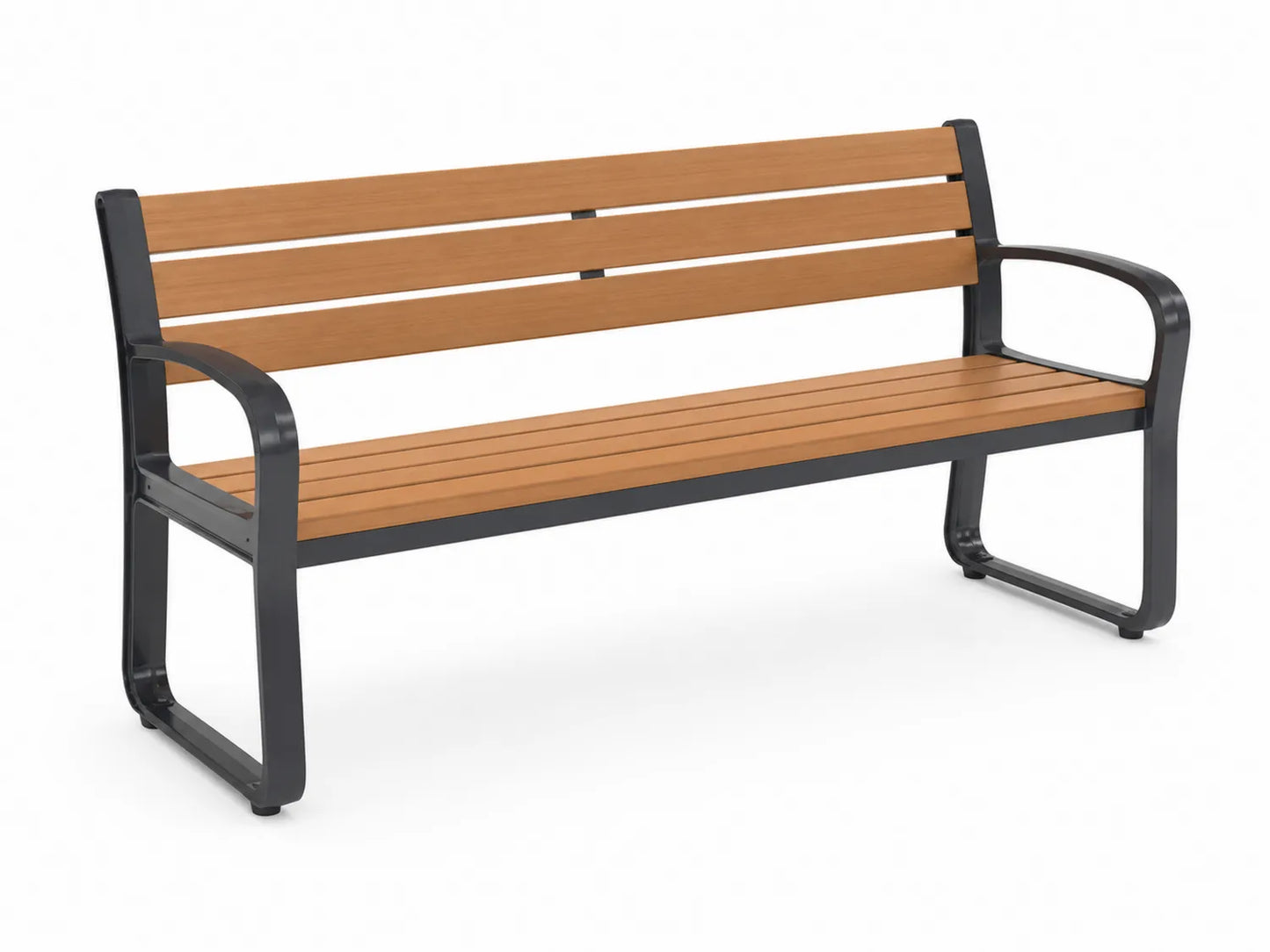 Banc en métal et bois composite 150cm Marron/Noir