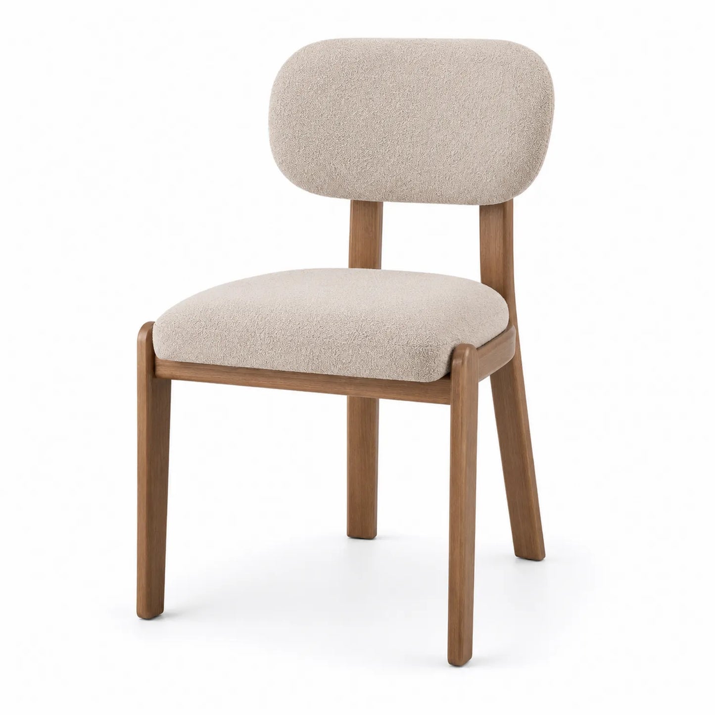 Chaise en bois et tissu beige