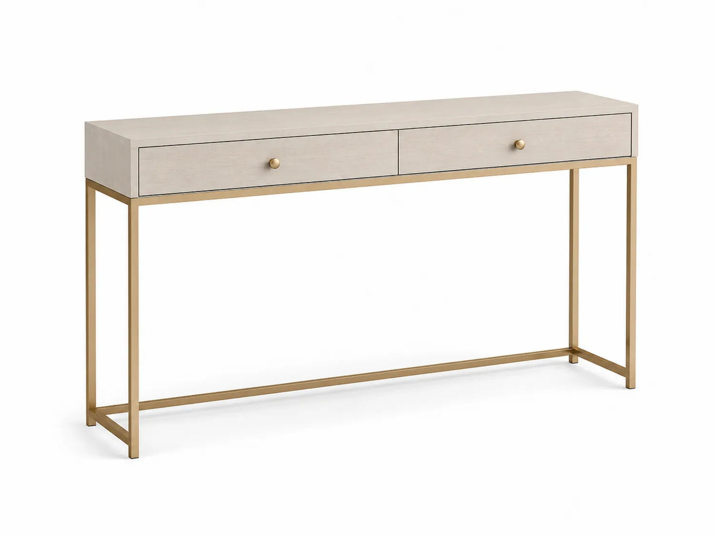 Console en bois plaqué avec structure en métal doré, 120x30x80 cm
