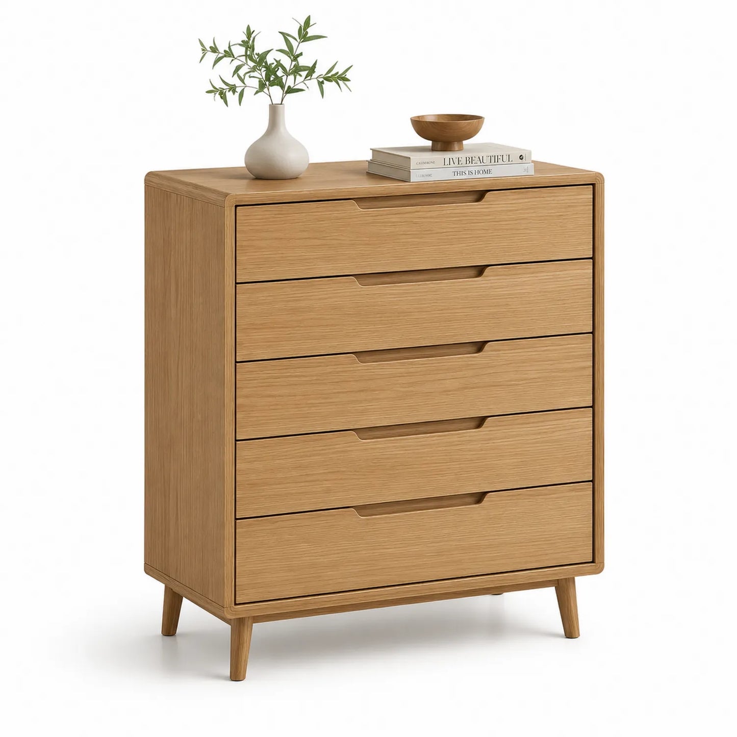 Commode en Chêne à 5 Tiroirs