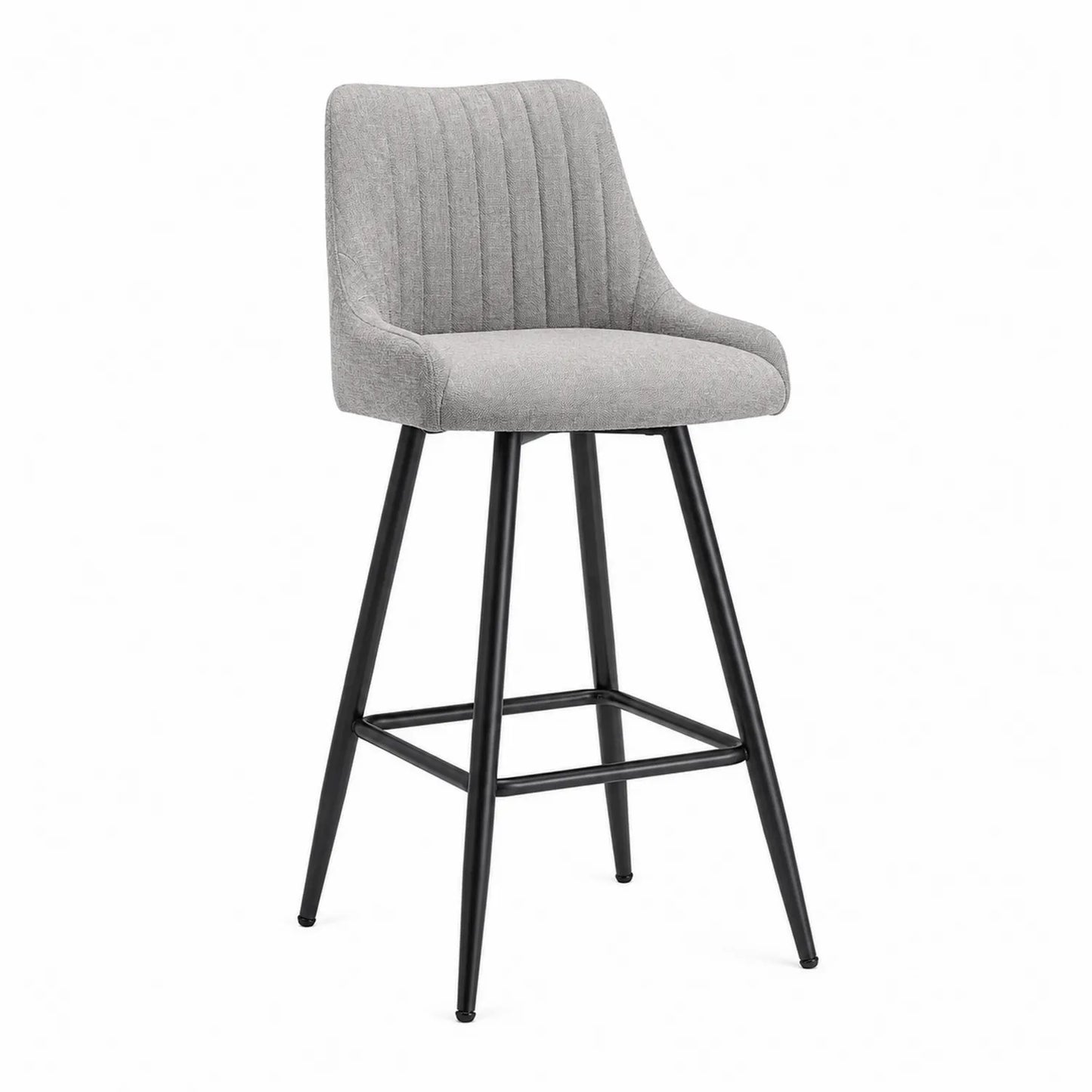 Tabouret de bar en tissu gris avec cadre en métal 105 cm