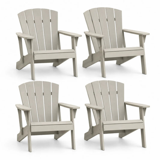 Lot de 4 chaises Adirondack en bois beige