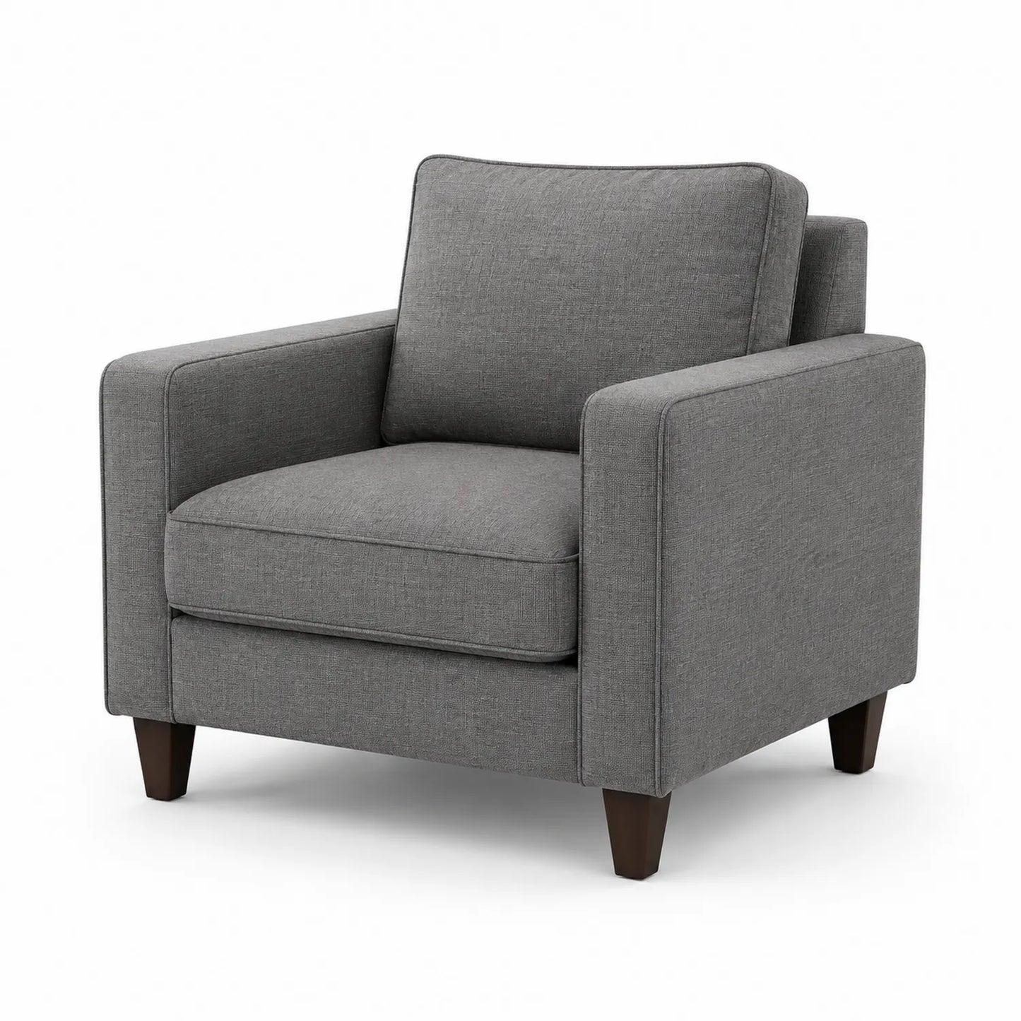 Fauteuil en tissu gris avec pieds en bois 90x85x80 cm