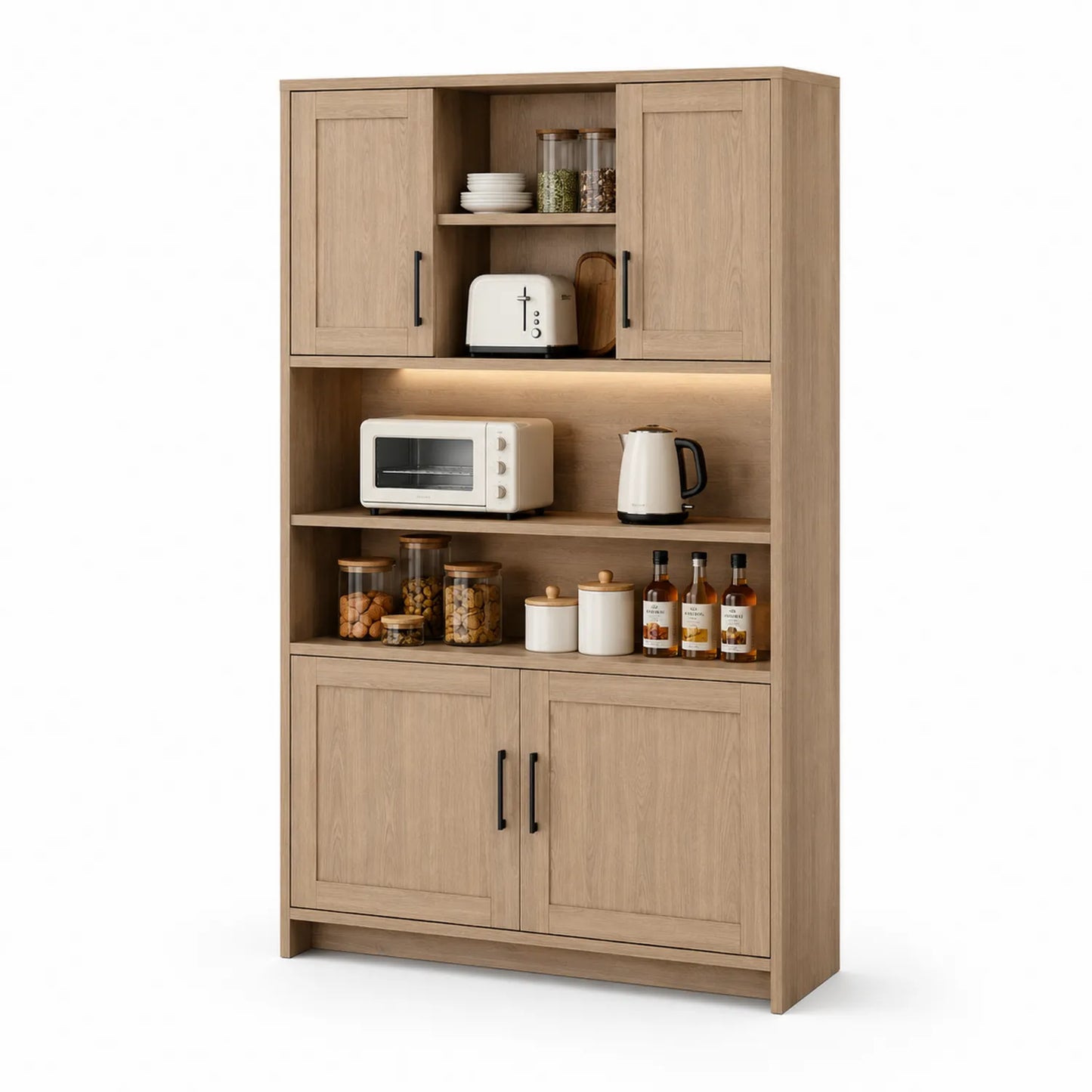 Buffet de cuisine en bois avec étagères et portes 180x100x40 cm