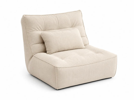 Fauteuil en tissu avec coussin Beige