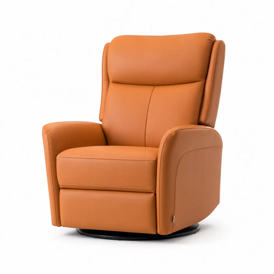 Fauteuil inclinable pivotant en cuir synthétique Marron clair