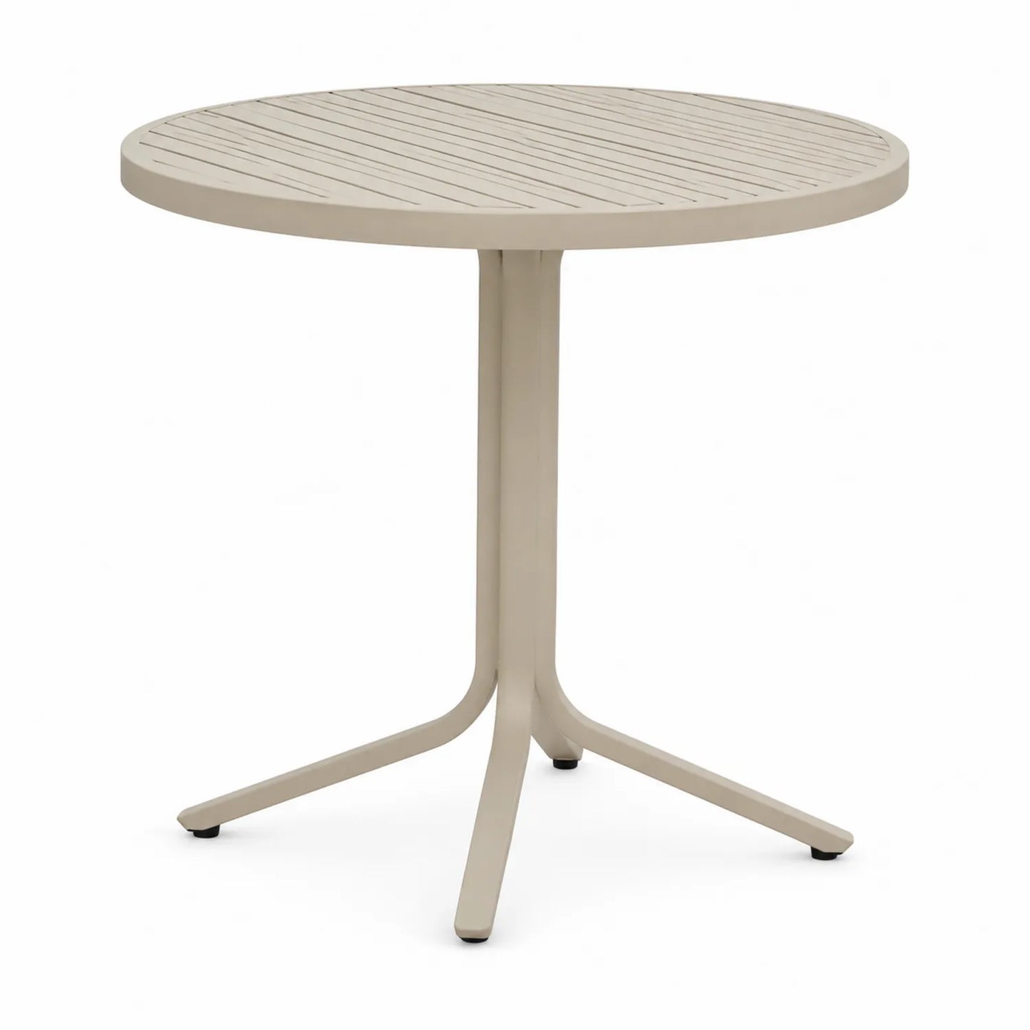 Table ronde d'extérieur en aluminium beige 70 cm