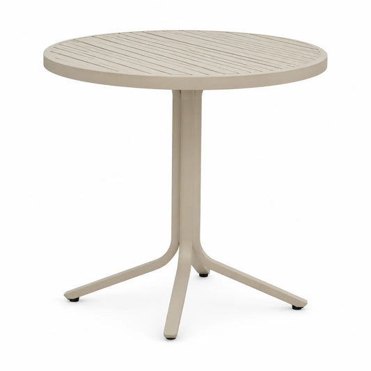 Table ronde d'extérieur en aluminium beige 70 cm