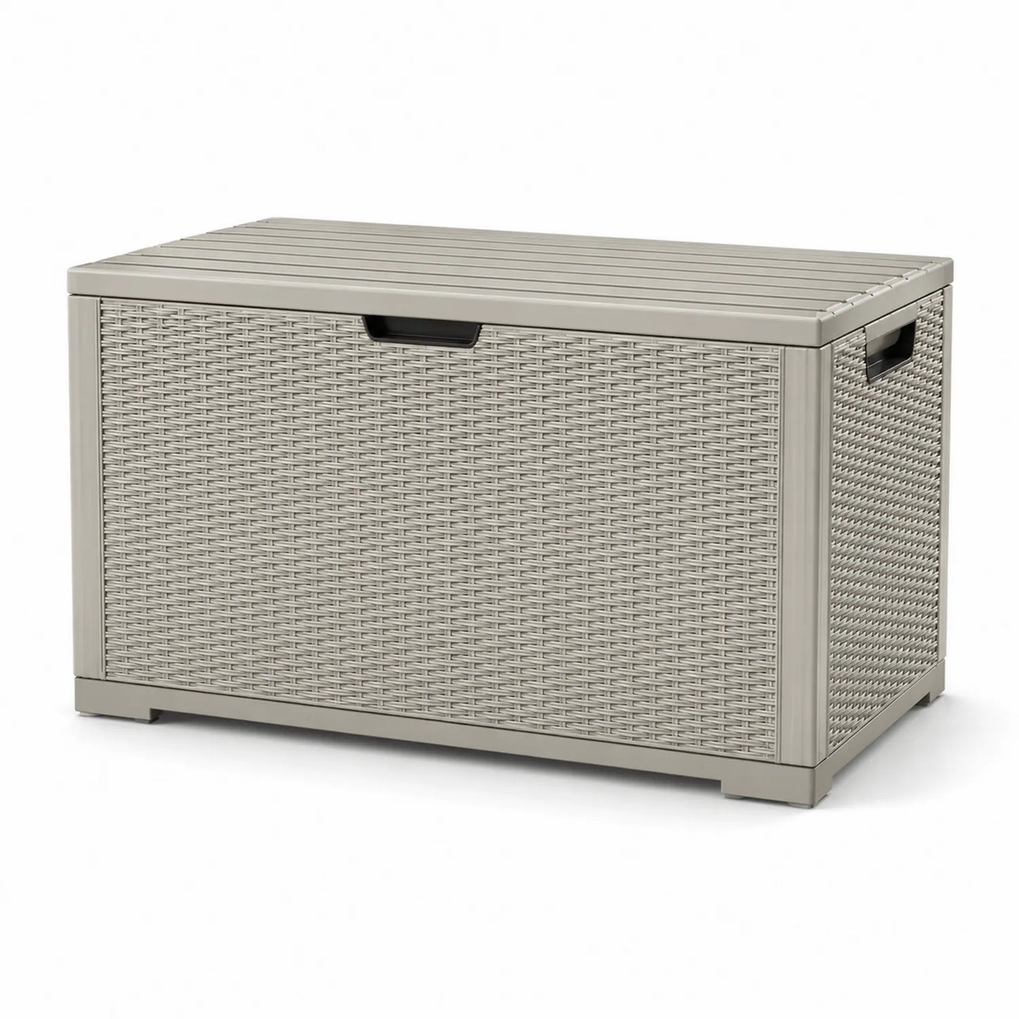 Coffre de rangement en plastique tressé Beige 117x45x57 cm