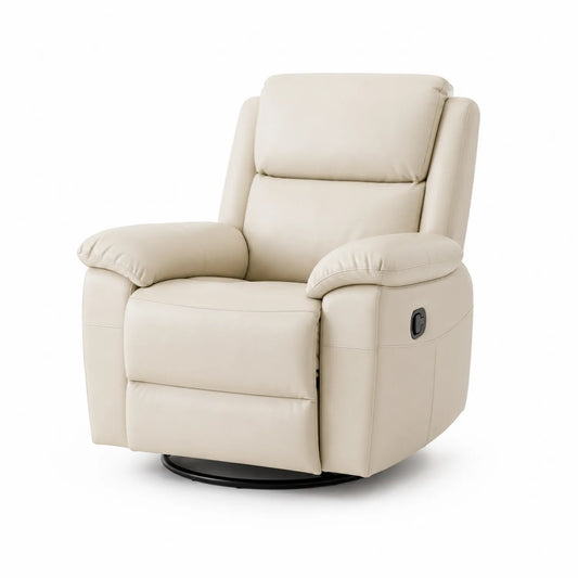 Fauteuil pivotant en cuir synthétique Beige