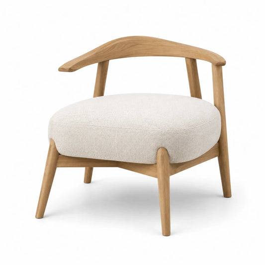 Chaise en bois de chêne avec tissu en polyester Beige