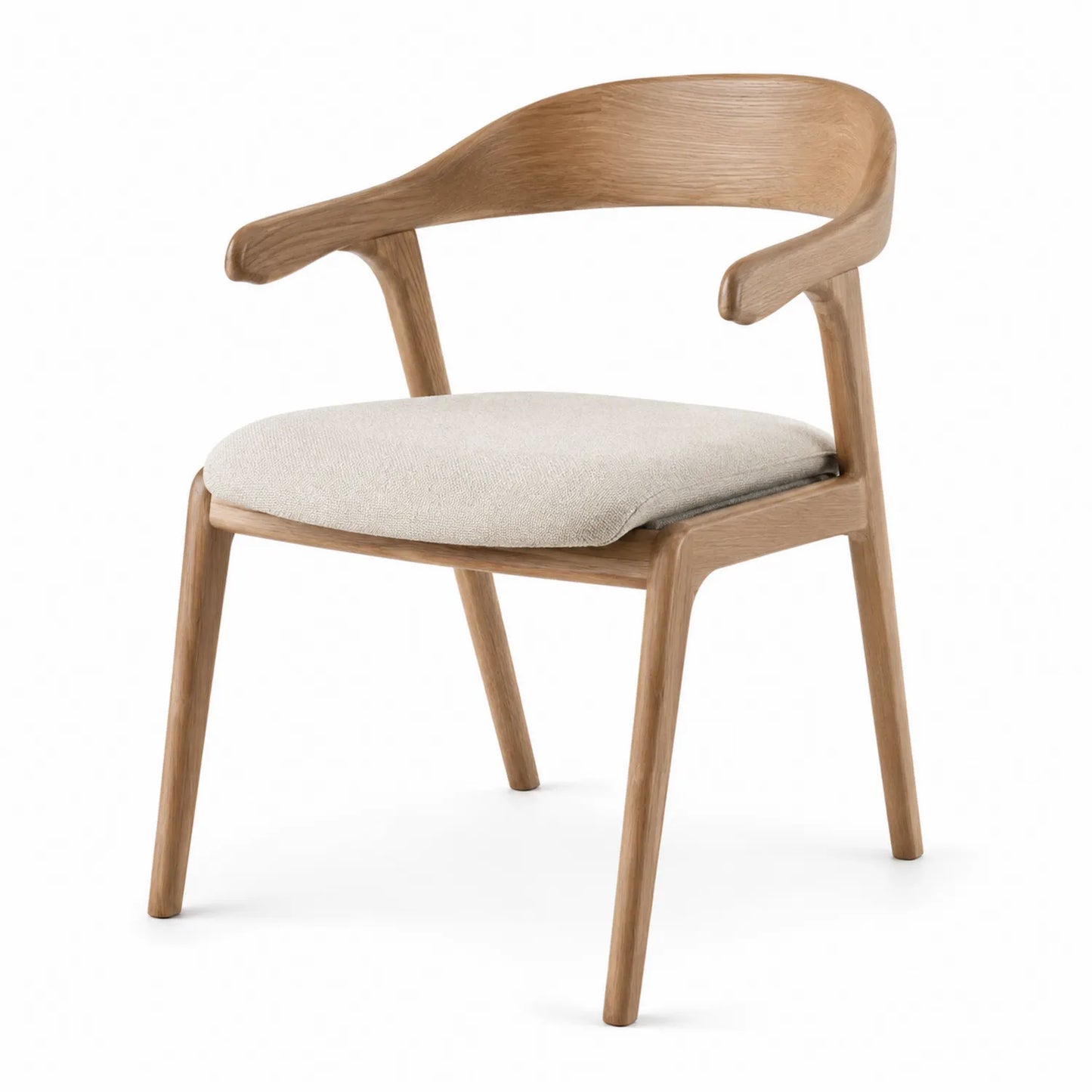 Chaise en chêne massif avec coussin en tissu