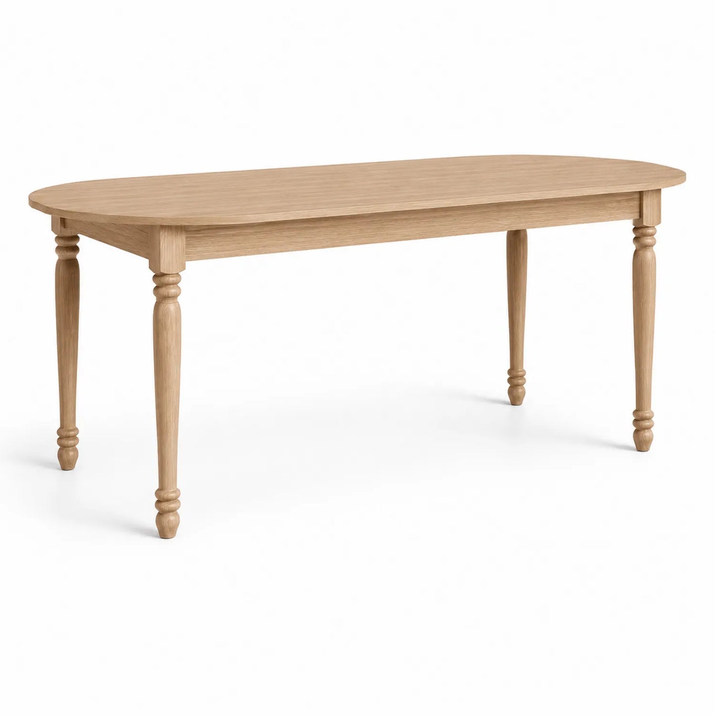 Table à manger en bois massif de chêne ovale 180x90x75 cm