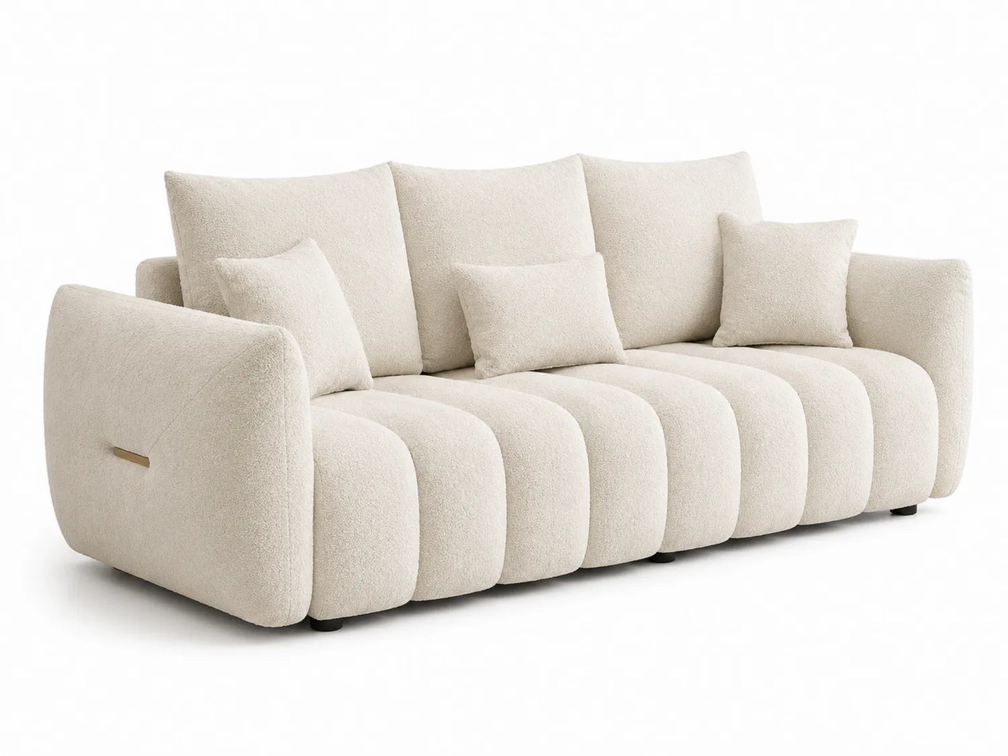 Canapé 3 places tissu bouclette beige