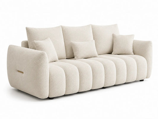 Canapé 3 places tissu bouclette beige
