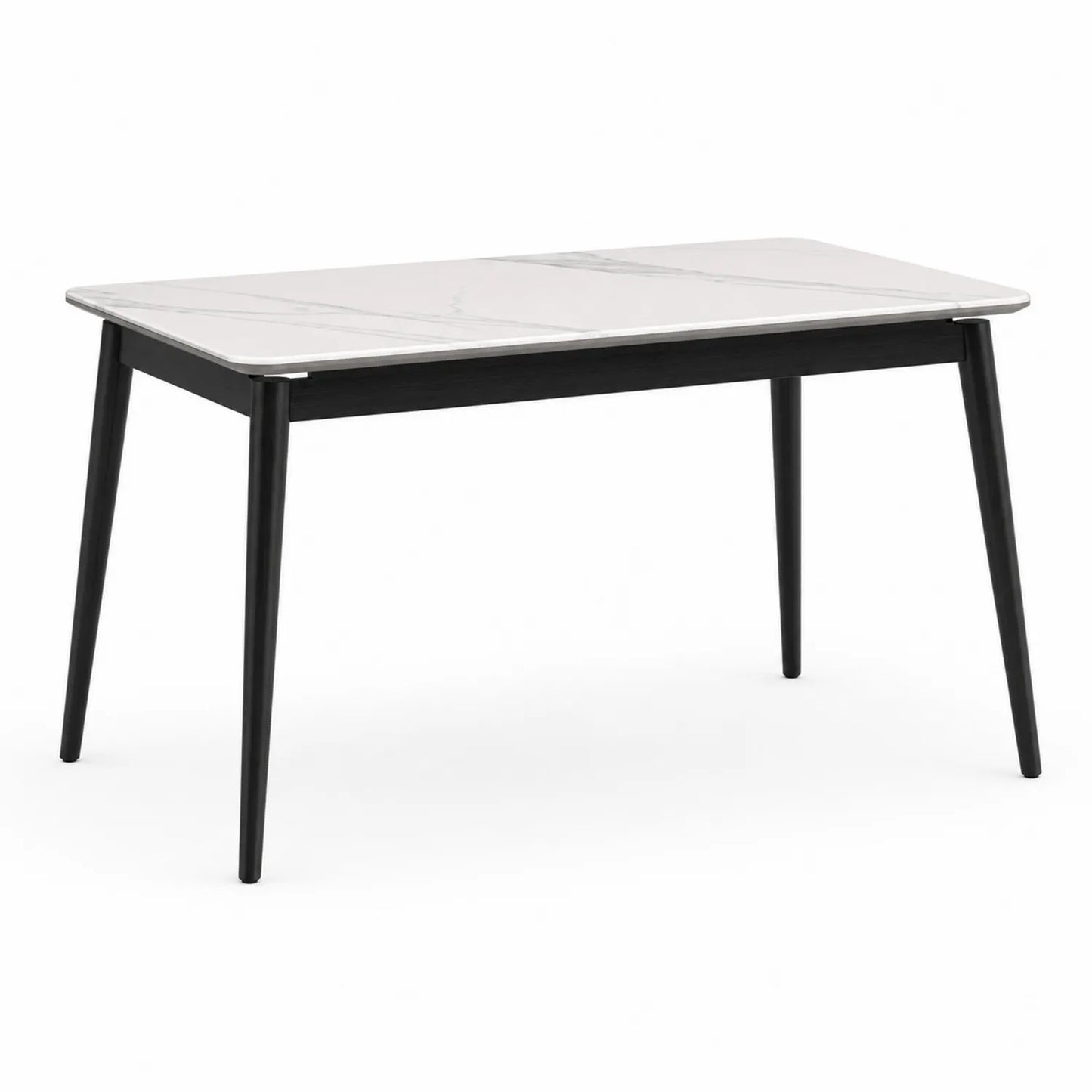 Table à manger en marbre et bois 120x60 cm Blanc/Noir